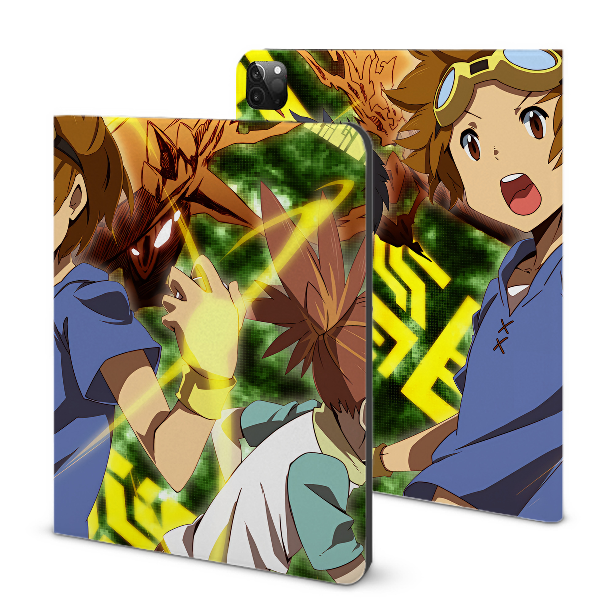 （画像用） Digimon デジタルモンスター/デジモン IPadケース ペンホルダー付き ブックスタイルデザイン